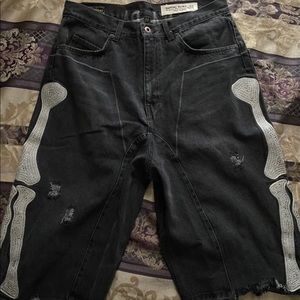 Kapital Kountry Skeleton Jean Shorts